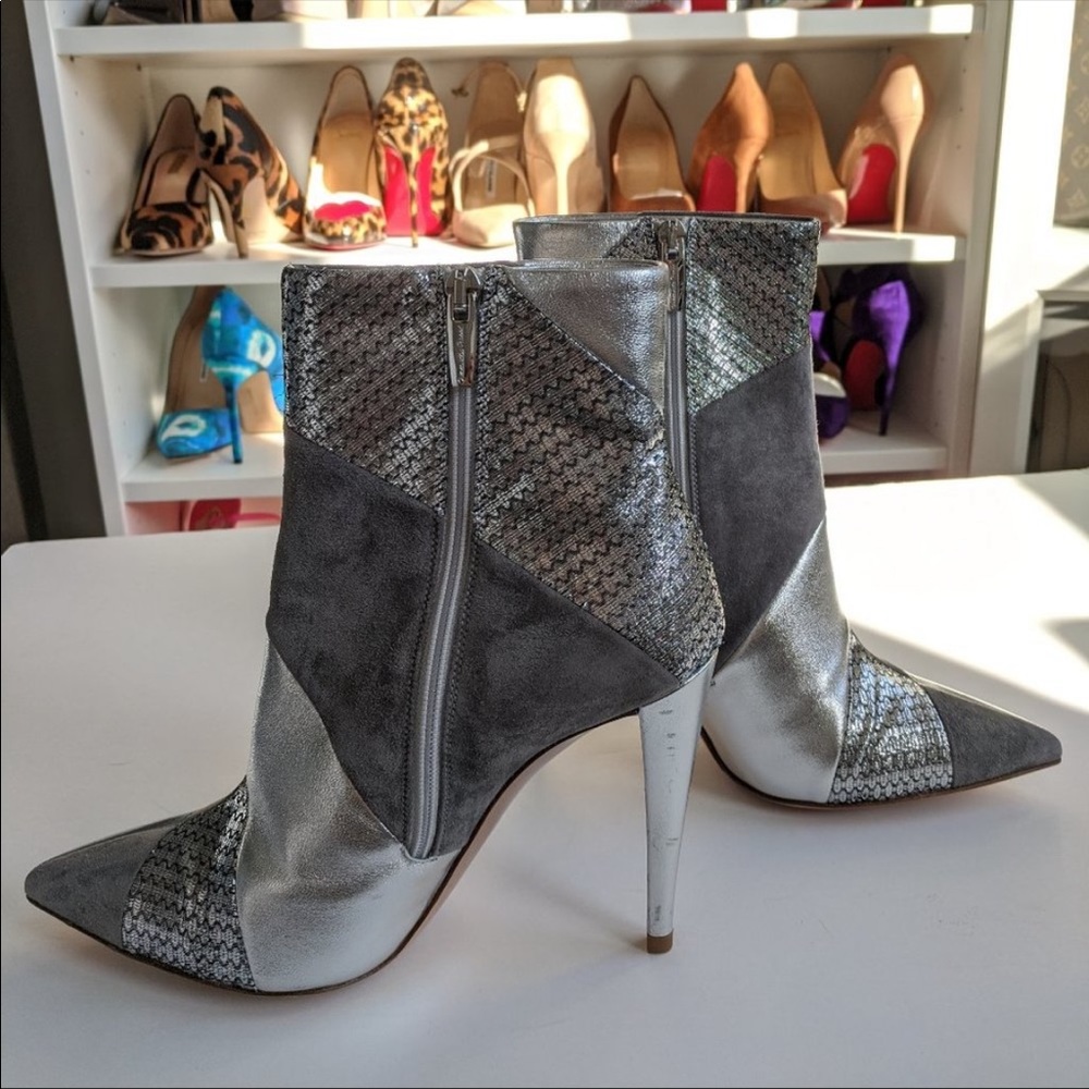 GIANVITO ROSSI  Metallic Silver Booties - Picture 10 of 13